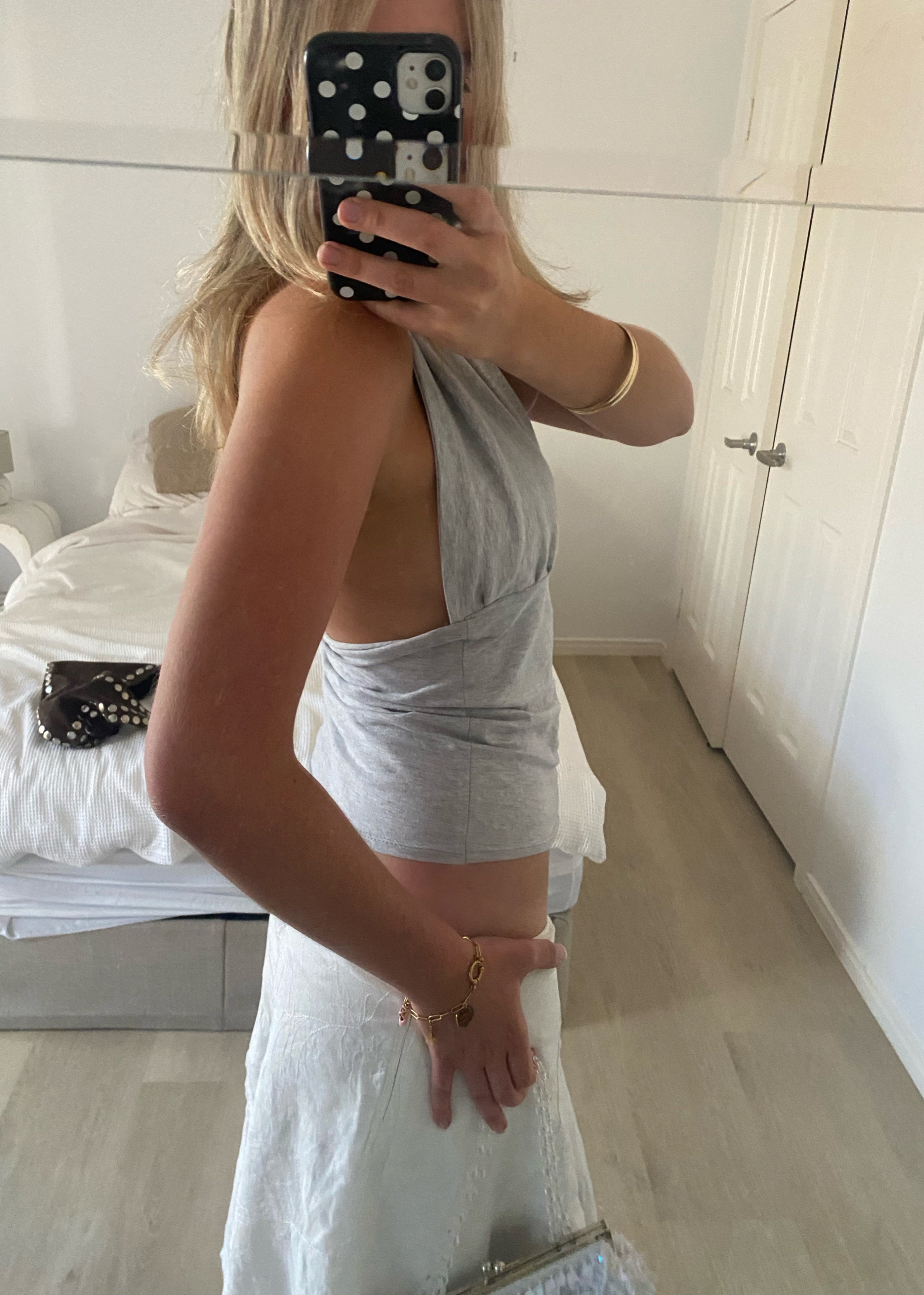 Light grey top